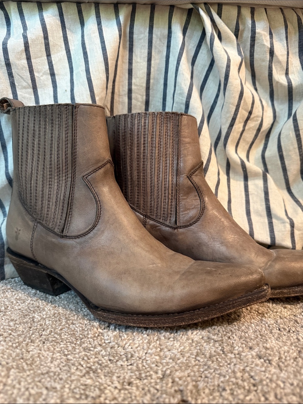 Frye Brown Leather Sacha Chelsea Ankle Boot